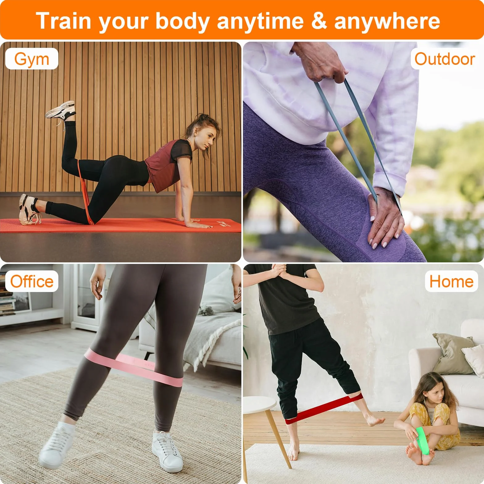 GRIFEMA GA5001 Gumowe Taśmy Oporowe, 5 Poziomów Oporu, do Jogi, Treningu Siłowego i Pilates, z Przewodnikiem Ćwiczeń i Torbą do Przechowywania