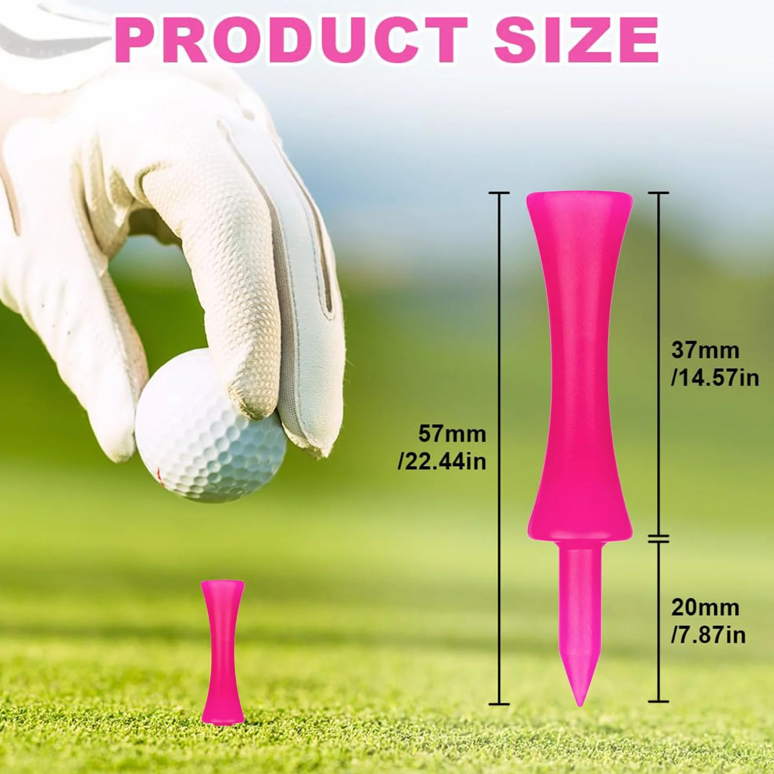 flintronic 120 szt. koszulek golfowych z tworzywa sztucznego, zamek 57 mm, przenośne koszulki golfowe wielokrotnego użytku, profesjonalna praktyka golfowa dla dorosłych, dzieci, początkujących,