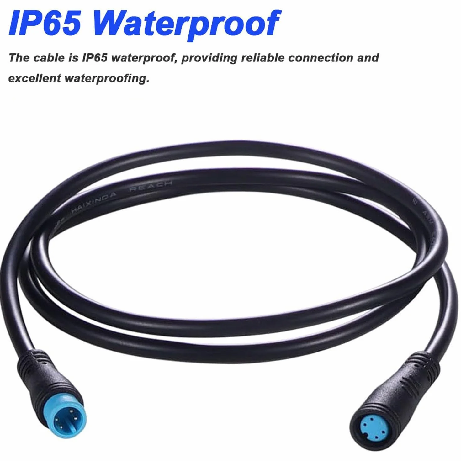 RUNCCI-YUN Przedłużacz do roweru elektrycznego 4 pin,Elektryczny kabel rowerowy żeński i but,Wodoodporne złącze 4-pinowe do roweru elektrycznego/Ebrake -50CM