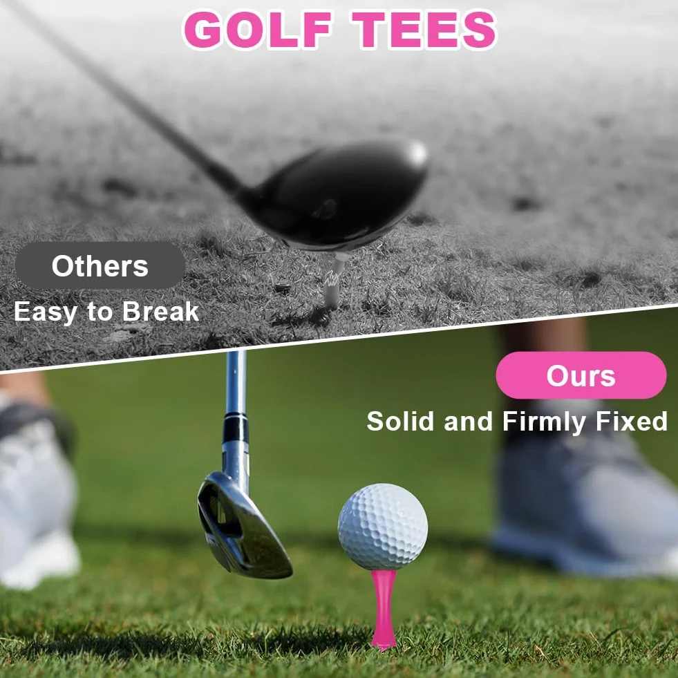 flintronic 120 szt. koszulek golfowych z tworzywa sztucznego, zamek 57 mm, przenośne koszulki golfowe wielokrotnego użytku, profesjonalna praktyka golfowa dla dorosłych, dzieci, początkujących,