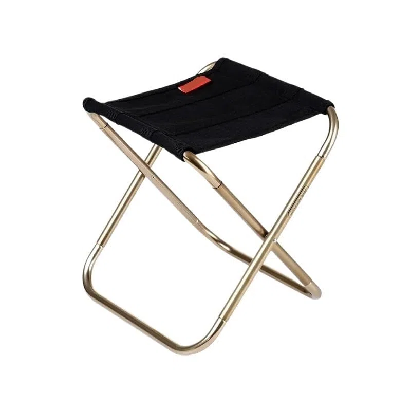 Przenośny mały niski taboret aluminiowy na plażę(Black)