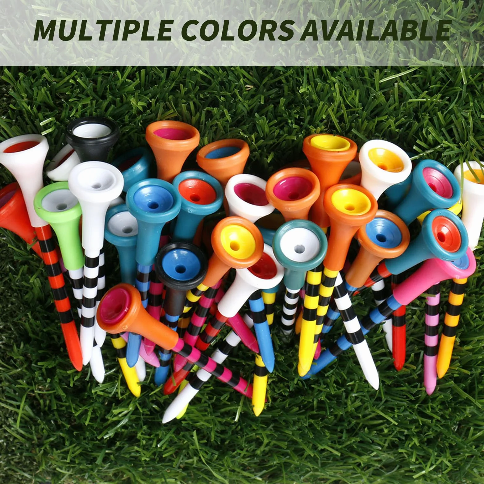 50 sztuk herbat golfowych z tworzywa sztucznego 83 mm (3-1/4") 70 mm (2 3/4") do herbaty golfowej, długie, plastikowe, różne kolory
