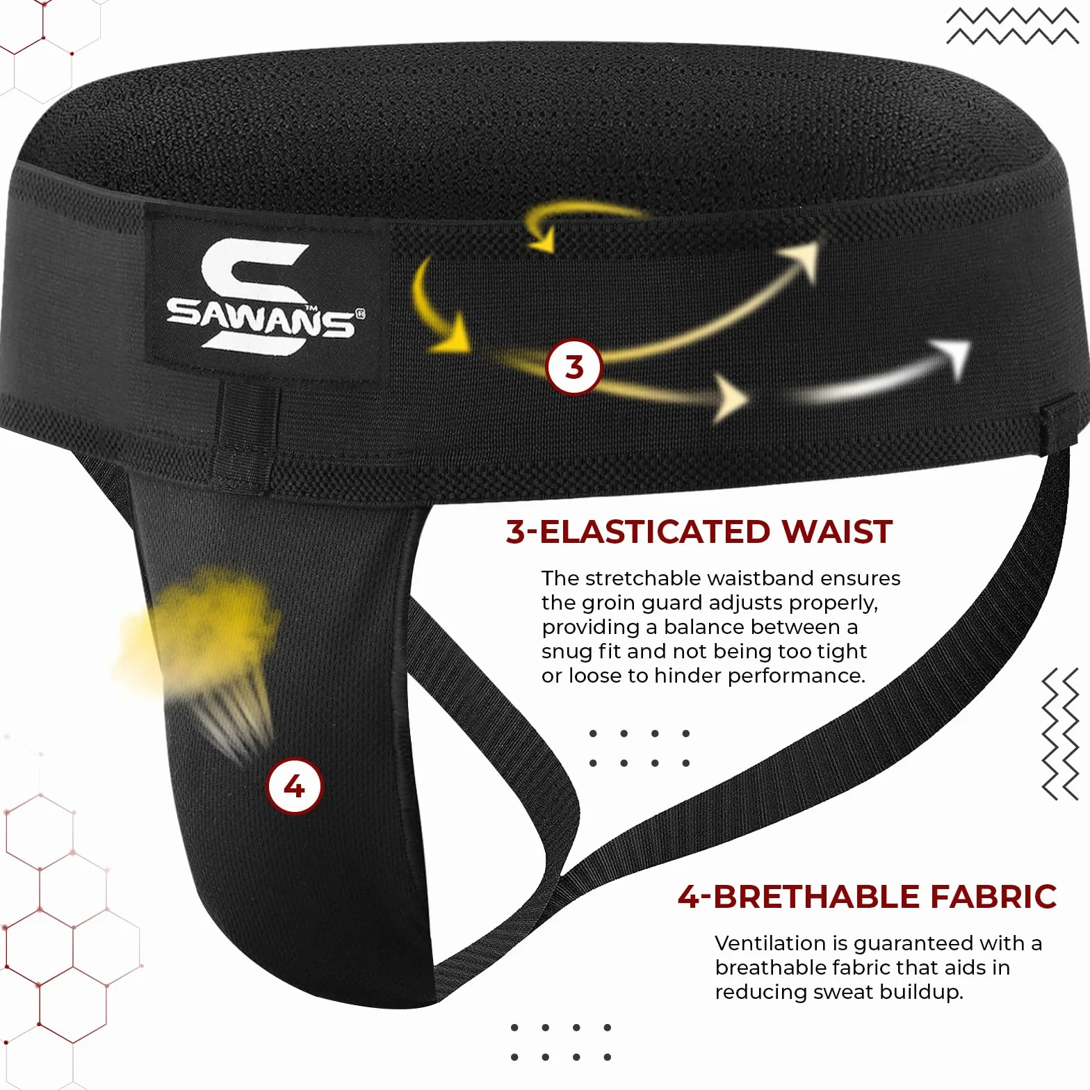 SAWANS Puchar bokserski na pachwinę kickboxing MMA ochraniacz brzucha męski pochłaniający pot wentylowana regulowana bielizna taekwondo sparing ochraniacz pachwiny jockstrap Jiu Jitsu ochrona BJJ