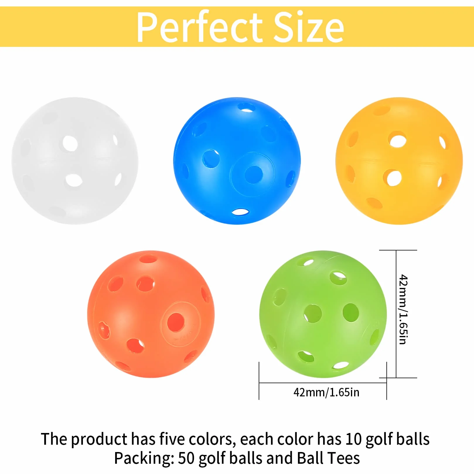 28 sztuk piłek golfowych, piłki golfowe do treningu z przepływem powietrza, plastikowe piłki golfowe 40 mm do treningu treningowego, gry w golfa na świeżym powietrzu dla dorosłych dzieci