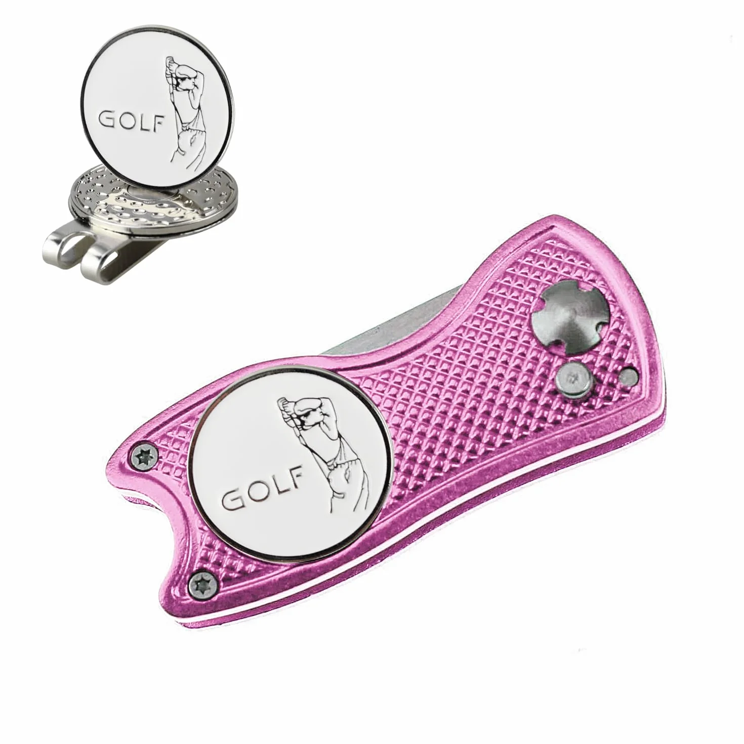 CRESTGOLF Przełącznik ostrze Golf Divot Narzędzie Golf Zielony Naprawa Widelec (różowy)