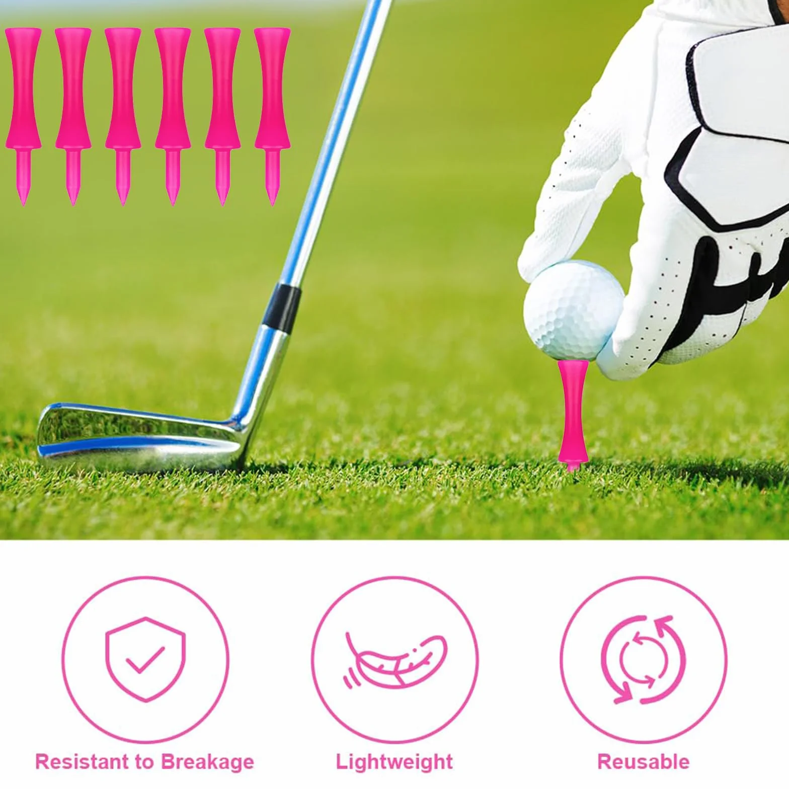 flintronic 120 szt. koszulek golfowych z tworzywa sztucznego, zamek 57 mm, przenośne koszulki golfowe wielokrotnego użytku, profesjonalna praktyka golfowa dla dorosłych, dzieci, początkujących,