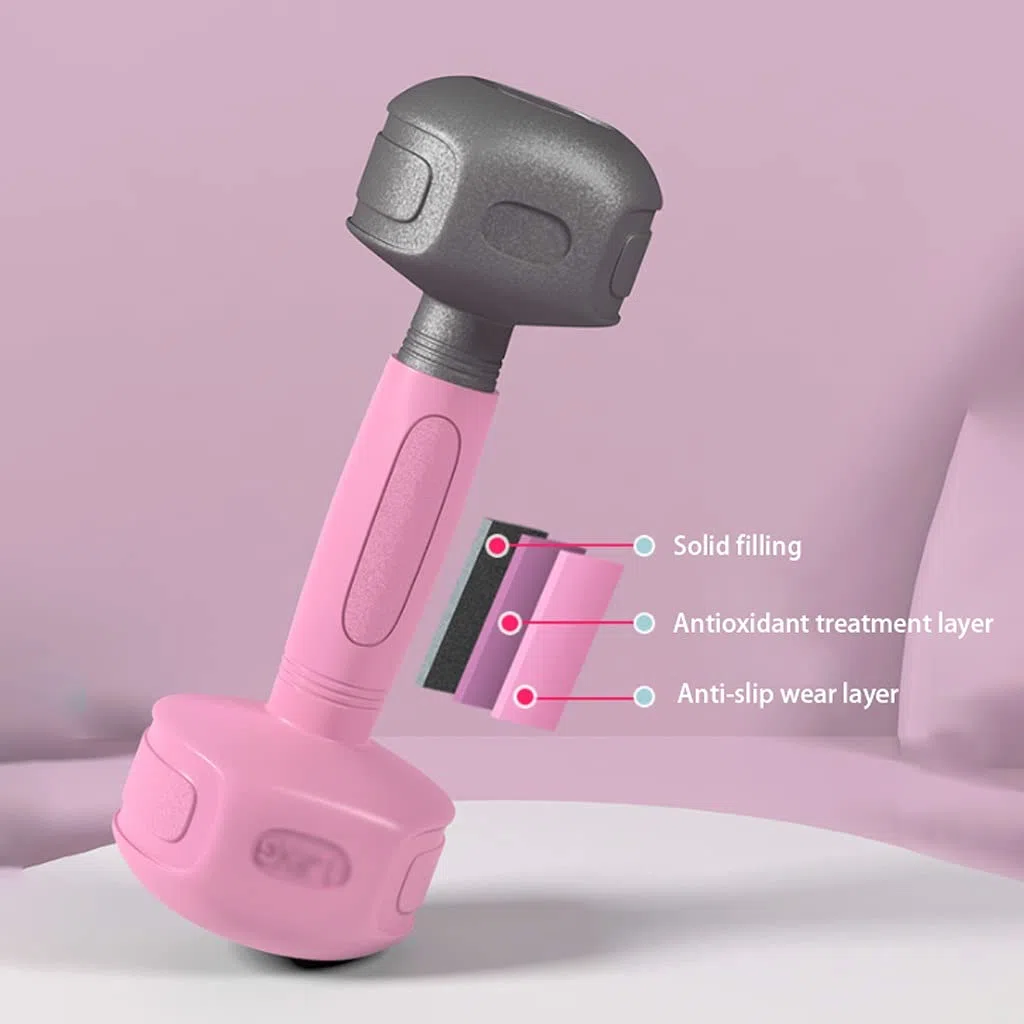 Regulowane hantle Zestaw hantli ciężarków Sześciokątny sztanga do treningu siłowego Wybierz zestaw i(Pink,3kg)