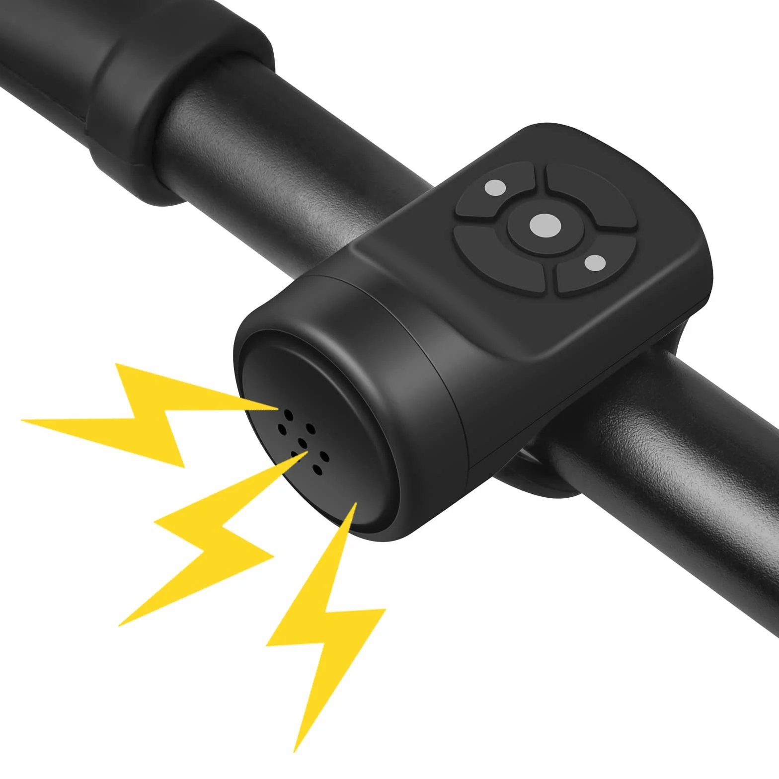 Flintronic Elektryczny dzwonek rowerowy, elektroniczny alarm klaksonowy, dzwonek rowerowy 120 dB, wodoodporny IPX4, przenośny klakson rowerowy USB do ładowania, z alarmem, 4 tryby dzwonka, czarny