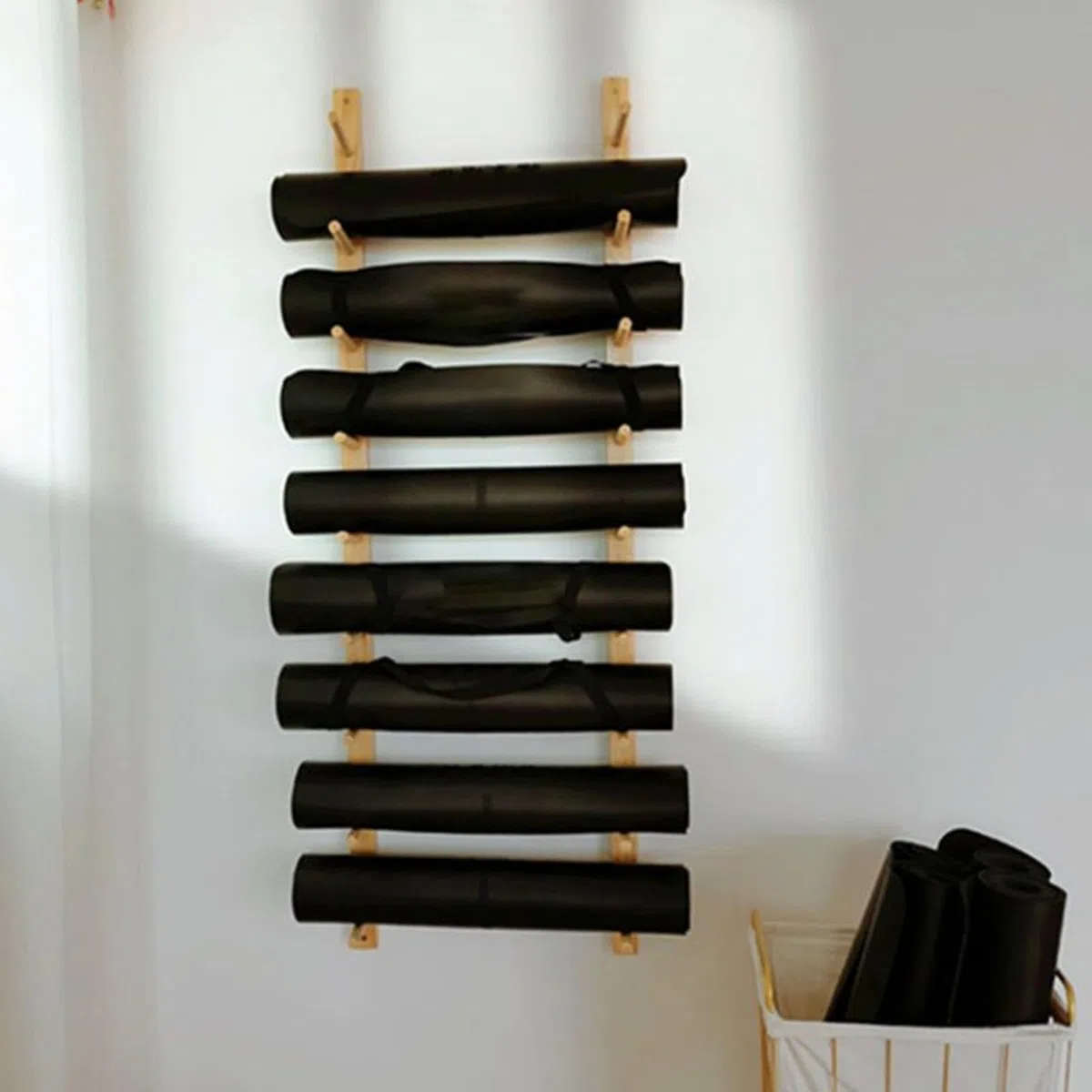 Yoga Training Room Yoga Mat Holder Wall Mount, Organizer ścienny na wałek z pianki, wałek z pianki do organizacji siłowni