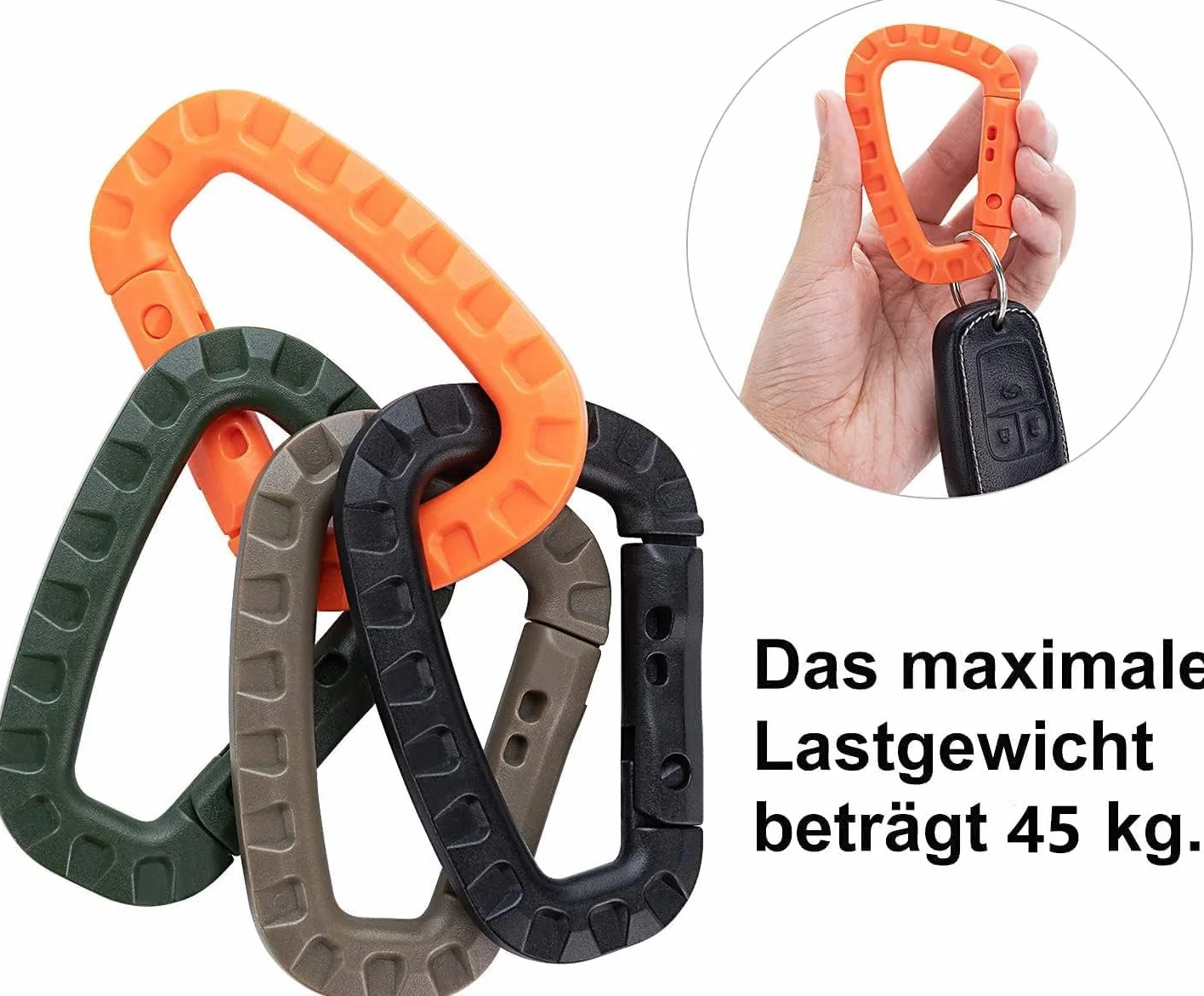 10 sztuk karabińczyków z tworzywa sztucznego, w kształcie litery D, klamra do wspinaczki górskiej, przenośne karabińczyki do kluczy, wielofunkcyjny karabińczyk do butelek z wodą, lin, plecaków, wędek wędkarskich