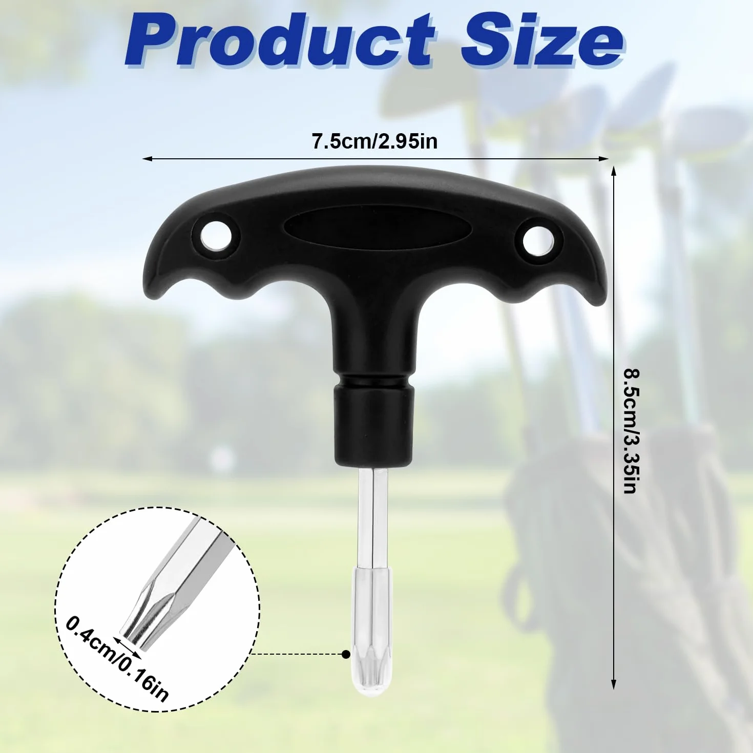 Klucz Golfowy, Regulowane Narzedzie Golfowe Narzedzie z Plastikowa Raczka do Kijów Golfowych Ze Stali Nierdzewnej Klucz Dynamometryczny do Kijów Golfowych (Czarny)