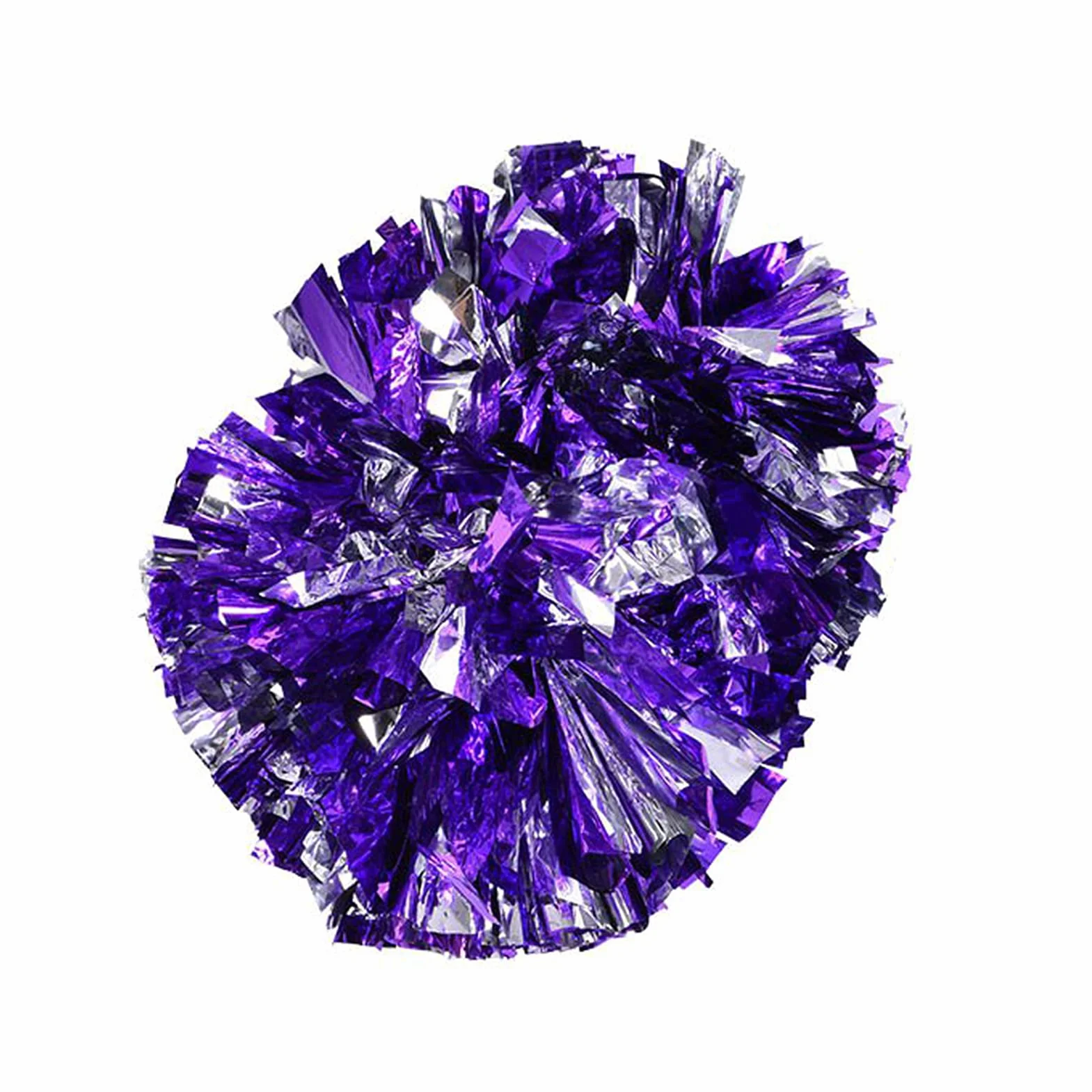 Cheerleaderki Pim Poms, ładne akcesoria ręczne pompony na imprezę dla sportu(Fioletowy+Srebrny)