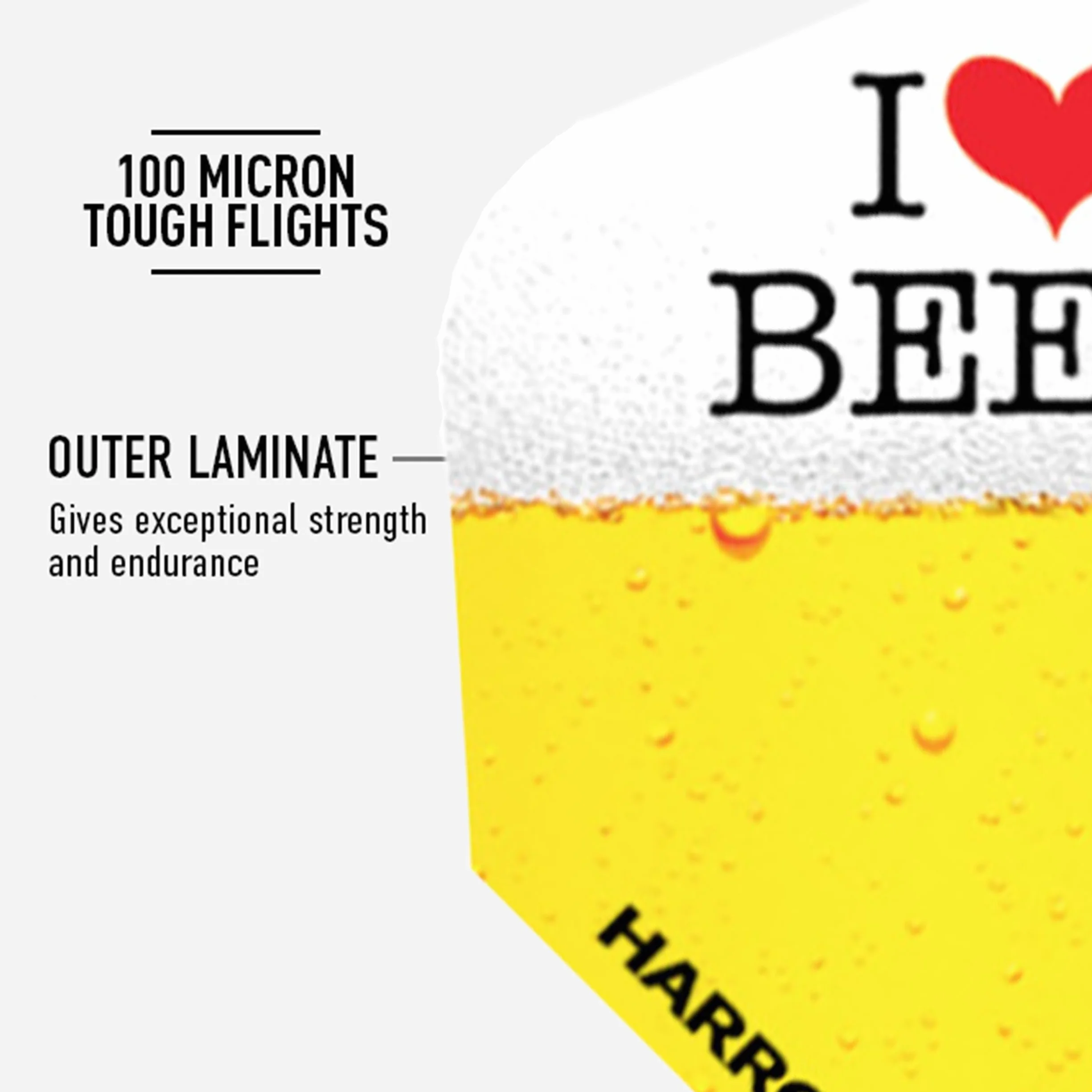 Harrows Beer | 5 x zestawów Lotki do lotek (w sumie 15 lotek) I Lotki do lotek 100 mikronów I Premium Extra Strong Wyprodukowano w Wielkiej Brytanii I Profesjonalne akcesoria