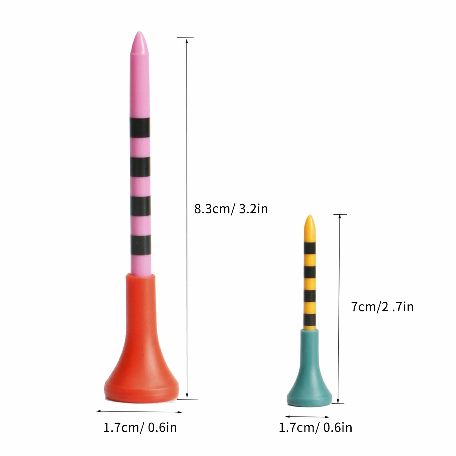50 sztuk herbat golfowych z tworzywa sztucznego 83 mm (3-1/4") 70 mm (2 3/4") do herbaty golfowej, długie, plastikowe, różne kolory