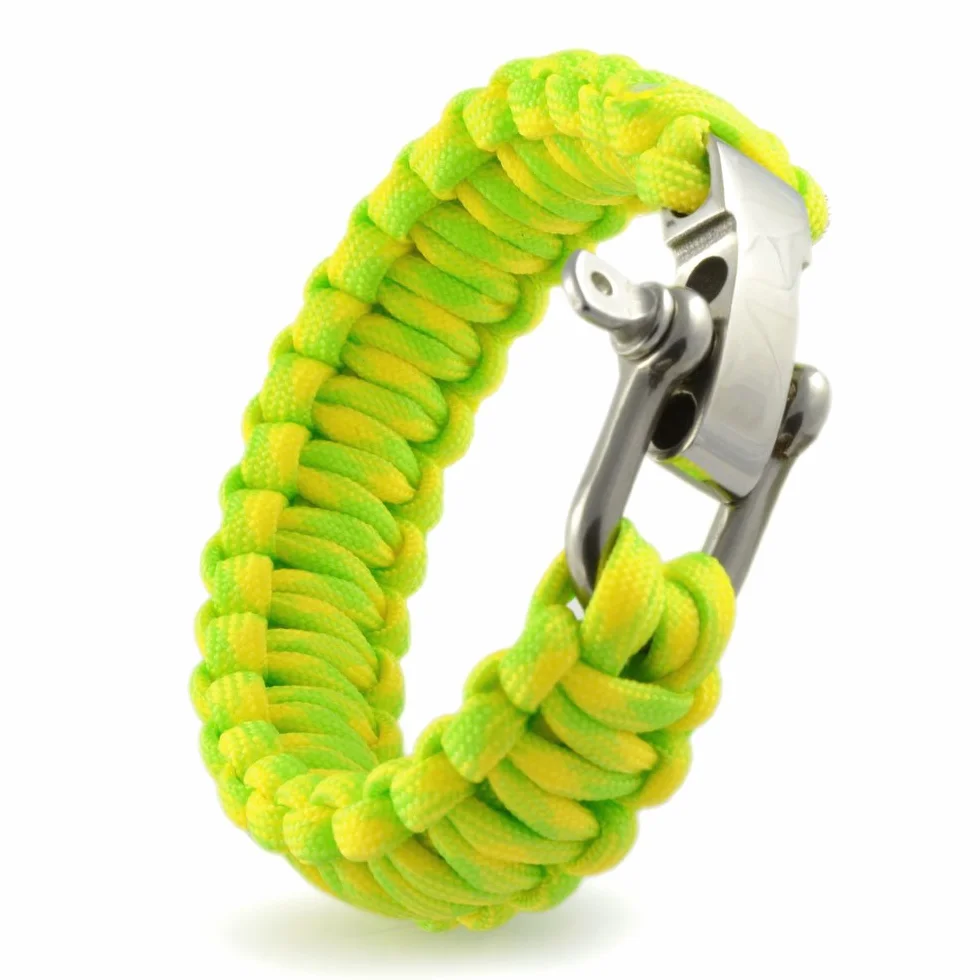 Ganzoo paracord 550 typ 3, sznur 4 mm 31 m z 7 rdzeniami, nylonowy kord spadochronowy Neon Lemon żółty neon zielony, do prac DIY: bransoletki, uchwyty, smycz dla psa, kemping, wędkarstwo, survival