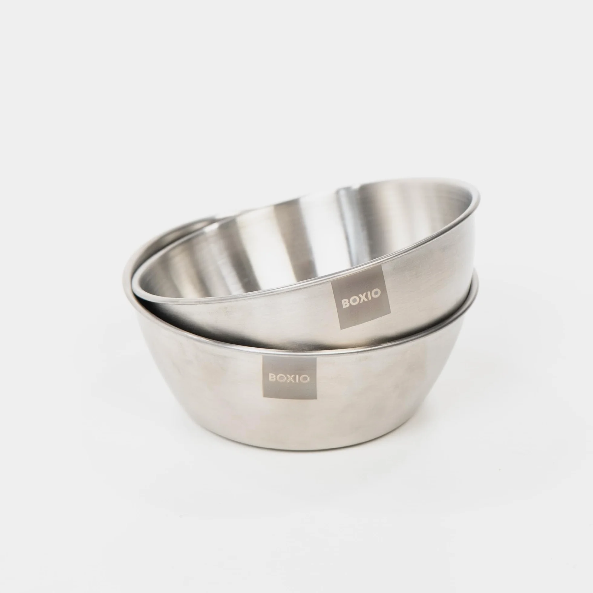 BOXIO - BOWL: 2 x kempingowa miska ze stali nierdzewnej jako miska do sałatek, owoców, deserów, misek dla psów, dipów, przekąsek, miska na zupę i miska do serwowania – wytrzymała miska ze stali