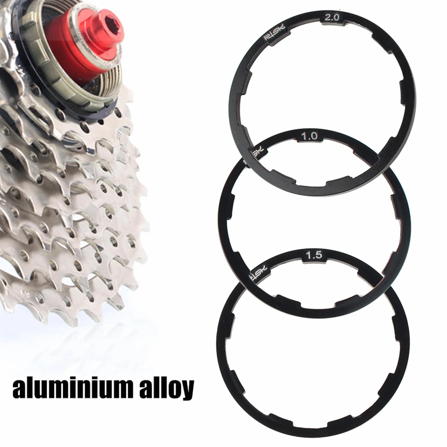 Kaseta Spacer Kaseta Spacer Stop Aluminium 3 Sztuk 1Mm 1.5Mm 2Mm Rower Piasta Koła Zamachowego Spacerycle Dolny Wspornik oś Podkładka Uszczelka
