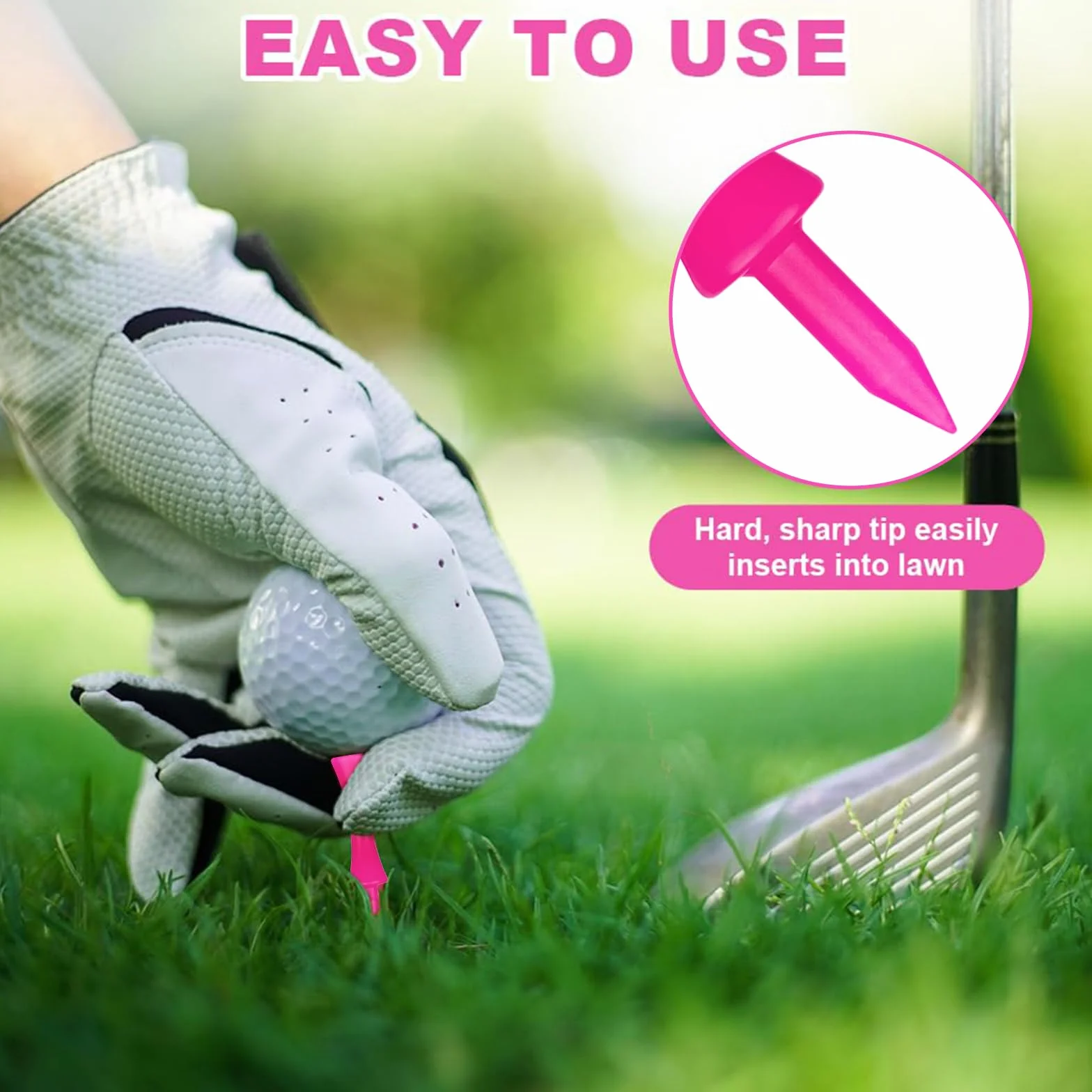 flintronic 120 szt. koszulek golfowych z tworzywa sztucznego, zamek 57 mm, przenośne koszulki golfowe wielokrotnego użytku, profesjonalna praktyka golfowa dla dorosłych, dzieci, początkujących,