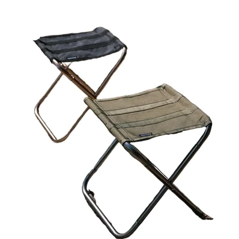 Przenośny mały niski taboret aluminiowy na plażę(Black)