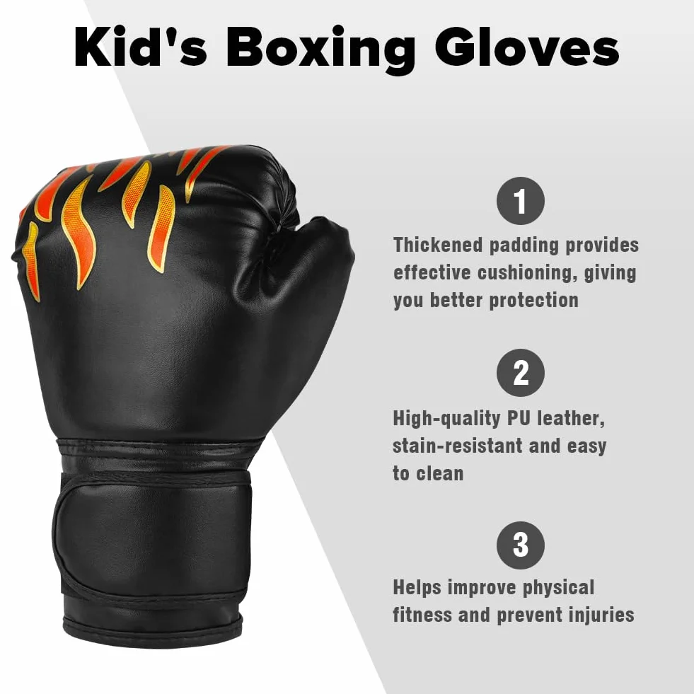 Flintronic Rękawice Bokserskie dla Dzieci, do Muay Thai, MMA, Sportów Walki, Kickboxingu, Sparingów (3-10 Lat)