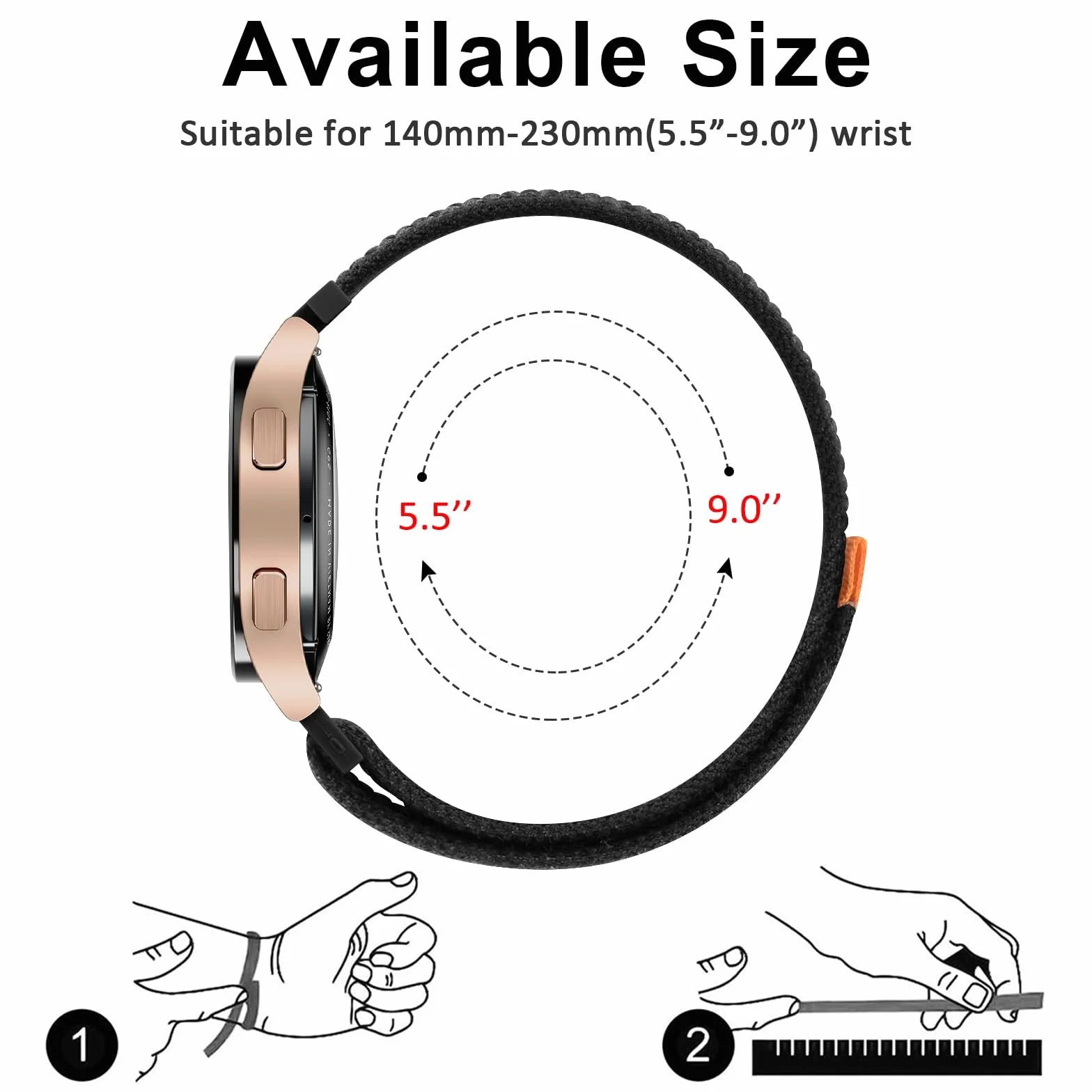 Vancle Pasek do zegarka 20 mm, dla kobiet i mężczyzn, miękkie zapięcie na rzepy, 20 mm, sportowy pasek zastępczy, akcesoria do smartwatchów, lekki pasek dla mężczyzn i kobiet