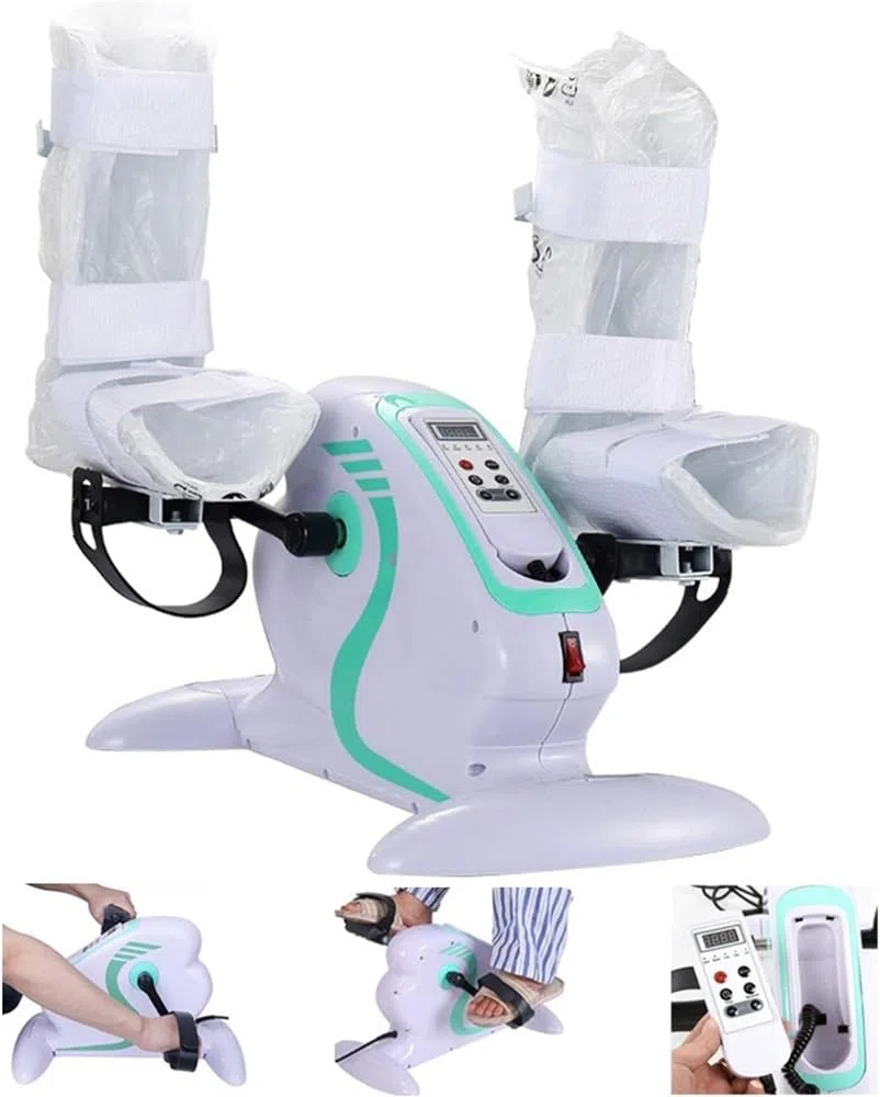 Elektryczny Rower Treningowy Z Pedałami Do Ćwiczeń Nóg I Ramion Dla Osób Starszych I Seniorów, Elektroniczny Rower Rehabilitacyjny Do Fizjoterapii Z Ochraniaczami Na Nogi