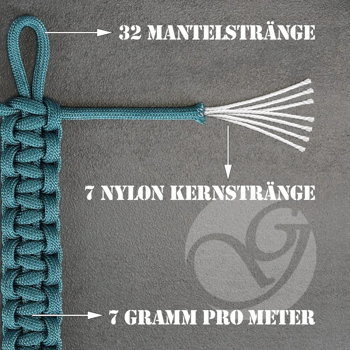Ganzoo paracord 550 typ 3, sznur 4 mm 31 m z 7 rdzeniami, nylonowy kord spadochronowy Neon Lemon żółty neon zielony, do prac DIY: bransoletki, uchwyty, smycz dla psa, kemping, wędkarstwo, survival