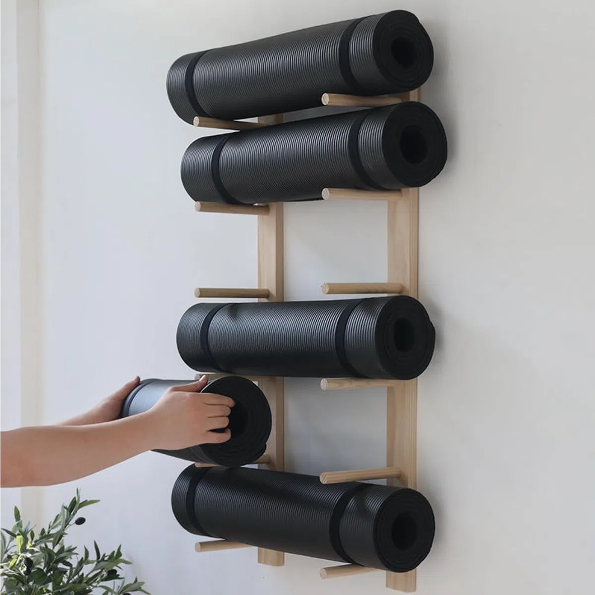 Yoga Training Room Yoga Mat Holder Wall Mount, Organizer ścienny na wałek z pianki, wałek z pianki do organizacji siłowni