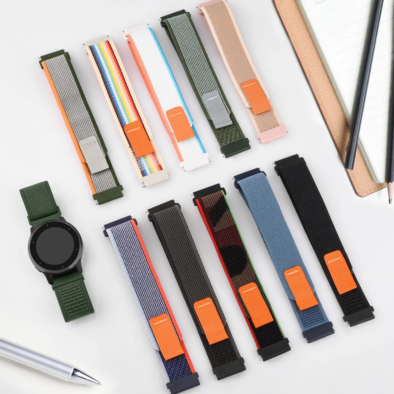 Vancle Pasek do zegarka 20 mm, dla kobiet i mężczyzn, miękkie zapięcie na rzepy, 20 mm, sportowy pasek zastępczy, akcesoria do smartwatchów, lekki pasek dla mężczyzn i kobiet