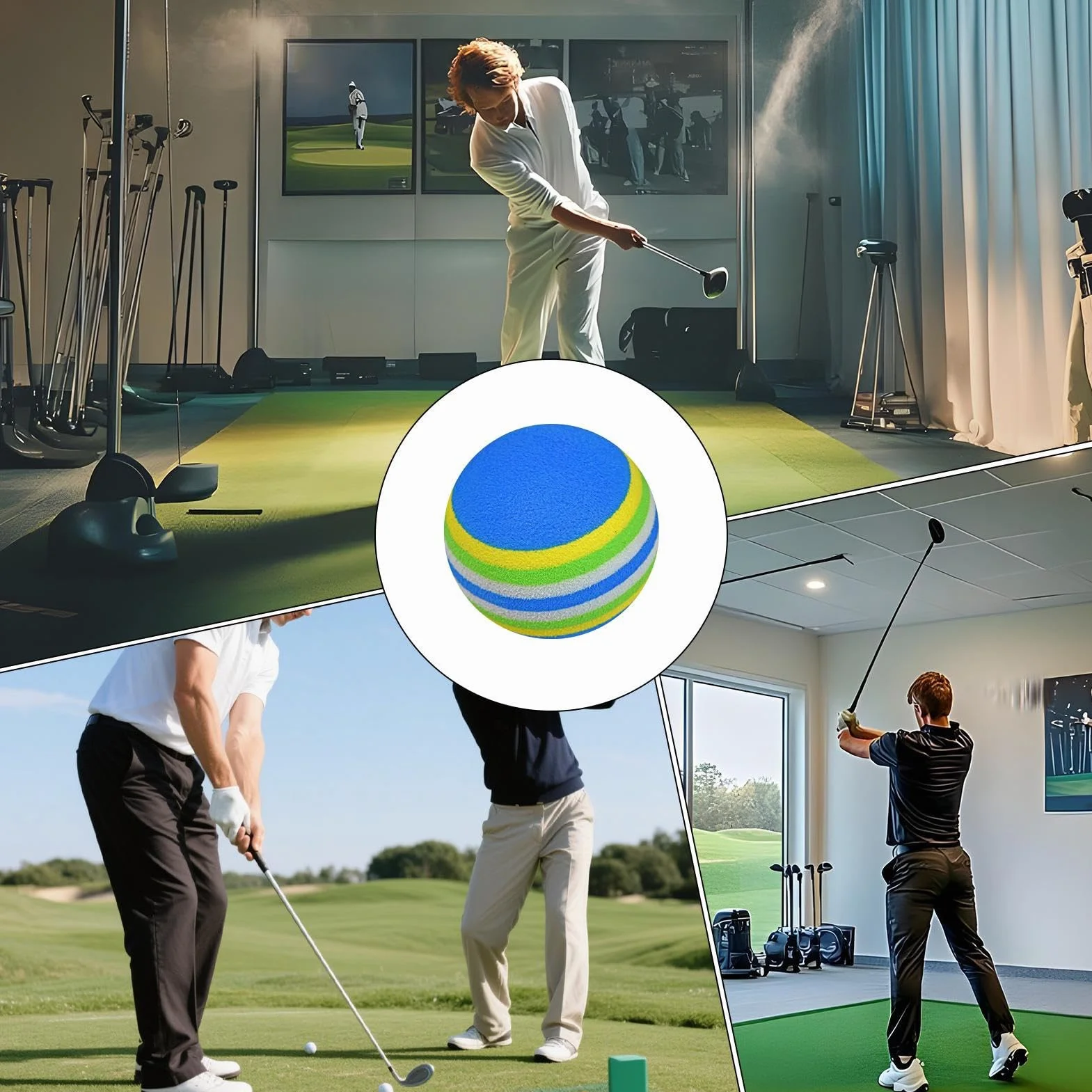 Piłka golfowa sponge, piłka golfowa z pianki EVA, 10 x elastyczna kulka | Pomoc treningowa, gry rodzinne, sprzęt sportowy do jazdy na podwórku